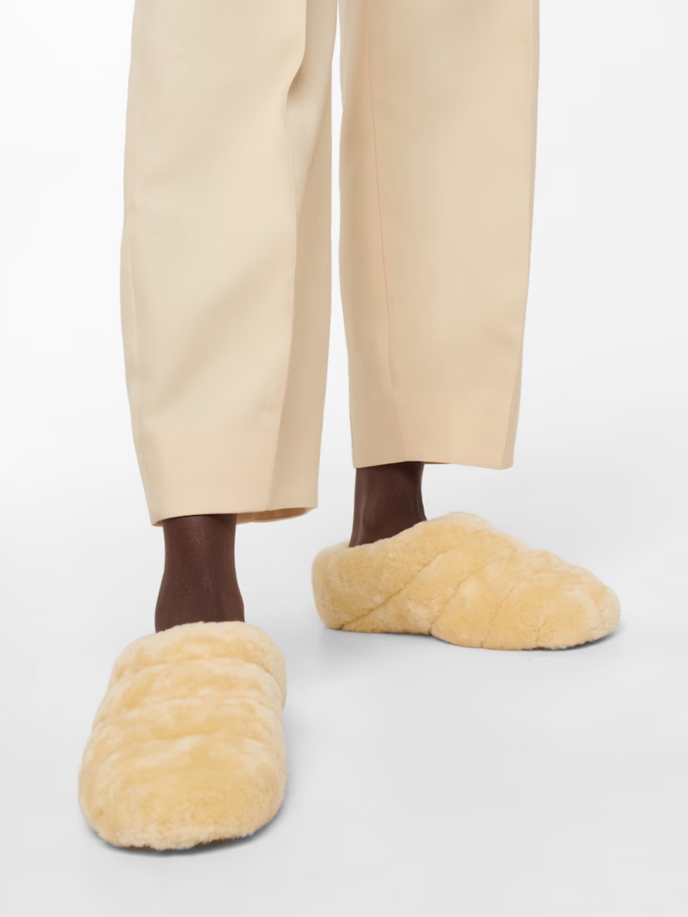 Proenza Schouler Women Fuzzy Slip On Mules - Butter